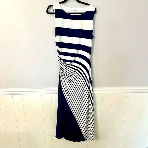 Soft Surroundings Vela Infinity Dress Blue & White Stripe Sleeveless Size M GUC - Picture 2 of 8
